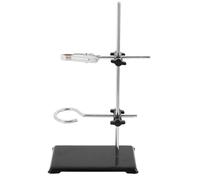 MERRYHAPY Support en Fer à Base Carrée avec Pince pour Flacons, Conçu pour Utilisation dans les Laboratoires de Chimie et les Montages Expérimentaux