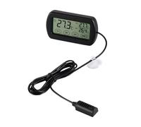 MERRYHAPY Thermomètre Hygromètre Numérique avec Capteur et Alarme pour et Surveillance Animaux Améliorée Grand Écran LCD Fixation Ventouse Boîtier Abs Écologique