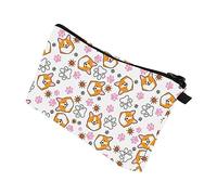 MERRYHAPY Trousse De Toilette Cartoon Étanche De Voyage Multifonction avec Imprimé Corgi Poche Zippée pour Maquillage Et Accessoires De Toilette