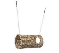MERRYHAPY Tunnel pour Hamsters et Petits Animaux avec Nid Tissé et Chaîne Suspendue Maison Ludique pour Hamsters Gerbilles Hérissons et Perroquets Habitat Multifonctionnel