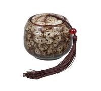 MERRYHAPY Urne Funéraire Céramique pour Animaux Urne Décorative Compacte Beige pour De Chiens Et Conteneur De Souvenirs Commémoratifs