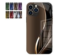 MerryKlein Personalized Plating Tempered Glass Case, Personalized Gradient Arc Magnetic Tempered Glass Case, temperedglass Mobile phonecase for iphone 14/15/16 Pro Max (Coffee,for 14ProMax)