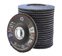 Merryland Disque à Lamelles 115 Métal pour Meuleuse d'Angle, 115mm Grain 120 T29 Disques à Rabat 20 Pièces, Corindon Bleu de Zirconium INOX Acier Fer Disques Abrasifs, Craft-Line FC1107614-20