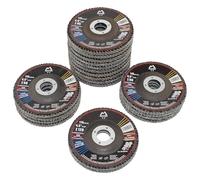 Merryland Disque à Lamelles 115 Métal pour Meuleuse d'Angle, 115mm Grain 40 60 80 120 Mixte T29 Disques à Rabat 20 Pièces, Corindon de Zirconium Acier Fer Disques Abrasifs, Craft-Line FC1107014-20