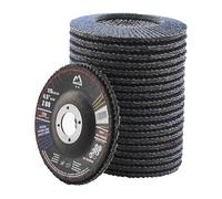 Merryland Disque à Lamelles 115 Métal pour Meuleuse d'Angle, 115mm Grain 80 T29 Disques à Rabat 20 Pièces, Corindon Bleu de Zirconium INOX Acier Fer Disques Abrasifs, Craft-Line FC1107414-20