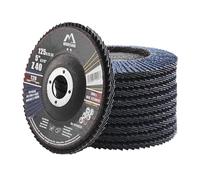 Merryland Disque à Lamelles 125 Métal pour Meuleuse d'Angle, 125mm Grain 40 T29 Disques à Rabat 10 Pièces, Corindon Bleu de Zirconium INOX Acier Fer Disques Abrasifs, Craft-Line FC1108214-10