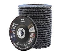 Merryland Disque à Lamelles 125 Métal pour Meuleuse d'Angle, 125mm Grain 60 T29 Disques à Rabat 20 Pièces, Corindon Bleu de Zirconium INOX Acier Fer Disques Abrasifs, Craft-Line FC1108314-20