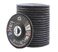Merryland Disque à Lamelles 125 Métal pour Meuleuse d'Angle, 125mm Grain 80 T29 Disques à Rabat 20 Pièces, Corindon Bleu de Zirconium INOX Acier Fer Disques Abrasifs, Craft-Line FC1108414-20