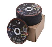 Merryland Disque à Tronçonner 125 Métal INOX Acier Fer, 125 X 1,0 mm Disque de Coupe 50 Pièces, Disque Découper pour Meuleuse d'Angle, Bravo-line B13081042