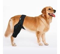 MerryMilo Genouillère pour chien pour patte arrière déchirée du LCA, soutien de jambe canine pour ligament croisé LCA/C t conditions de ligament croisé, réglable et durable, noir, taille M