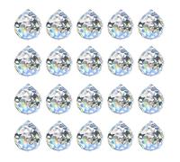 MerryNine Boule de Cristal Clair Prisme Attrape-Soleil Pendentifs Arc-en-Ciel Maker, Hanging Crystals Prisms for Windows, for Feng Shui, for Gift(30mm/1.18" 20pack)