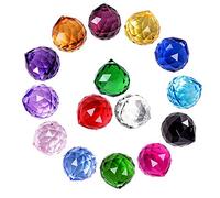 MerryNine Boule de cristal multicolore avec prisme et trou percé, attrape-soleil, pendentif arc-en-ciel, cristaux suspendus, prismes pour fenêtre, pour Feng Shui, en cadeau (PrismBall-30 mm