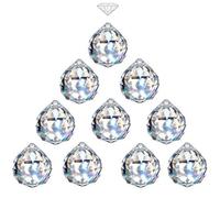 MerryNine Lot de 10 prismes en cristal transparent de 40 mm, attrape-soleil, pendentifs arc-en-ciel, à suspendre pour fenêtres, Feng Shui, cadeau (40 mm)