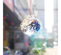 MerryNine Prisme boule de cristal transparent attrape-soleil, pendentifs arc-en-ciel, prismes à suspendre pour fenêtres, Feng Shui, cadeau (80 mm, 1 paquet)