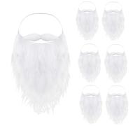 MERRYXMAS Lot de 6 barbes de Père Noël blanches - Pour se déguiser en Père Noël - Accessoires Père Noël