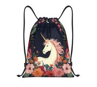 Mers De Chevaux dans La Nuit des Fleurs Sac De Sport Unisexe Sac À Dos Voyage Sacs De Sports pour Camping Fête PE 36X42Cm