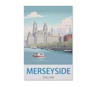 Merseyside Affiche de Voyage Vintage Angleterre,Adultes Puzzle 1000 Pièces pour Adolescents Adultes Jeux De Casse-tête Amusants Puzzle en Papier(38x26cm)-F73