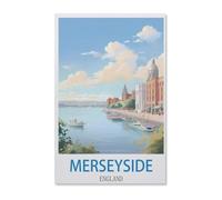 Merseyside Affiche de Voyage Vintage Angleterre,Puzzle 1000 Pièces Adultes,Jigsaw Puzzle DIY Jouets Enfants Cadeaux Accueil Décors Jouets Jeux Amusants Grand Cadeau Éducatif pour Enfants-F78