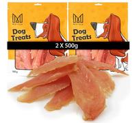 MERSJO friandises pour Chiens - 88% Haute teneur en Viande, Pas d'additifs, sans céréales ni Sucre, Friandises pour Chiens en complément Quotidien, Poitrine de Poulet Moelleuse, 1000g