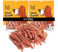 MERSJO friandises pour Chiens - 92% Haute teneur en Viande, Pas d'additifs, sans céréales ni Sucre, Friandises pour Chiens en complément Quotidien, Bandelettes de Canard Molles, 1000g