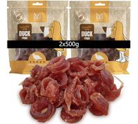 MERSJO Hundeleckerlis Duck Rings Friandises pour chien, 95 % viande de canard, sans céréales, 2 x 500 g