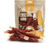Mersjo Twist Bâtonnets de peau brute avec viande de canard, 500 g, 12-13 cm, sans gluten, collation naturelle à mâcher pour chien