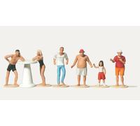 Merten 2524 Beachgoers À Socle Pré Peint H0/00 1: 87Scale (6) Figurine Set 2nd
