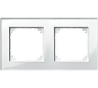 Merten 489219 M-PLAN Plaque de finition double Blanc brillant