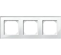 Merten 489319 M-PLAN Cadre en verre véritable, 3-gang Panneau, brillant Blanc