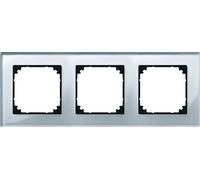 Merten 489360 M-PLAN Cadre triple en verre véritable Gris métallisé