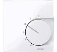 Merten 534725 Plaque centrale pour insert de thermostat d'ambiance avec contact inverseur, blanc actif brillant, système M