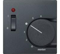 Merten 536114 Plaque centrale pour salle de contrôle de la température Insert avec interrupteur, anthracite, System M