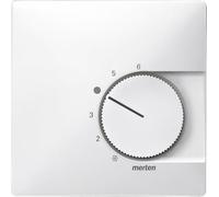 Merten 537419 Zentralplatte für Raumtemperaturregler-Einsatz mit Wechselkontakt, polarweiß, System F