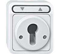 MERTEN Bouton-poussoir de volet roulant pour cylindre de fermeture gris clair AQUASTAR MEG3 MEG3717-8029 (MEG3717-8029)