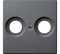 Merten MEG4122-0414 Système M Plaque centrale pour prises d'antenne, anthracite,