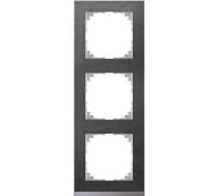 Merten Cadre décoratif triple ardoise/aluminium MEG4030-3669