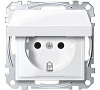 Merten MEG2310-0319 Prise SCHUKO avec klappd., BRS, bornes à fiche Système M Blanc polaire brillant