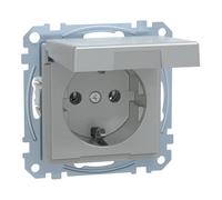 Merten MEG2310-0460 Prise SCHUKO avec clapet et bornes à fiche BRS Aluminium Système M