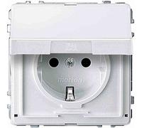 Merten MEG2310-7219 AQUADESIGN Prise SCHUKO avec clapet et bornes à fiche BRS Blanc polaire