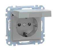 Merten MEG2311-0460 Prise SCHUKO avec clapet et bornes à fiche Système M Aluminium