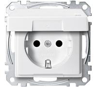 Merten meg2314-0419 Prise SCHUKO avec clapet, IP44, BRS, bornes à fiche Système M Blanc polaire