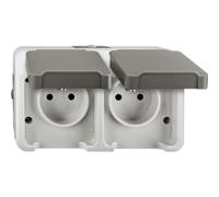 Merten MEG2520-8029 Prise Double avec Stylet de Contact et BRS Gris Clair
