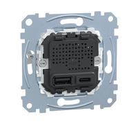 Merten MEG4366-0110 Insert de station de charge USB encastrée type A+C pour charger les téléphones portables, système de tablette M