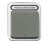 Merten Aquastar Interrupteur d'urgence de Chauffage Off 3 Broches avec témoin Lumineux, Gris Clair, Meg3643 8029