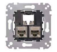 Merten Merten Plaque de fixation double avec RJ45 Cat6A STP MEG4576-0022 Quantité:1