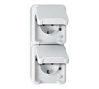 Merten Merten Prise double SCHUKO blanc polaire, avec BRS MEG2328-8019 Quantité:1