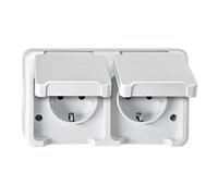Prise 2P+T avec clapet Merten 4074947 AQUASTAR Gris Clair