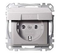 Merten MEG2311-0460 Prise SCHUKO avec clapet et bornes à fiche Système M Aluminium