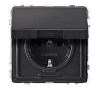 Schneider Electric Merten MEG2310-7214 Prise Schuko avec couvercle à charnière, protection anti-contact, bornes enfichables, design aqua, anthracite