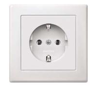 Merten MEG2301-1519 Prise Schuko avec plaque de protection complète Blanc polaire M-SMART